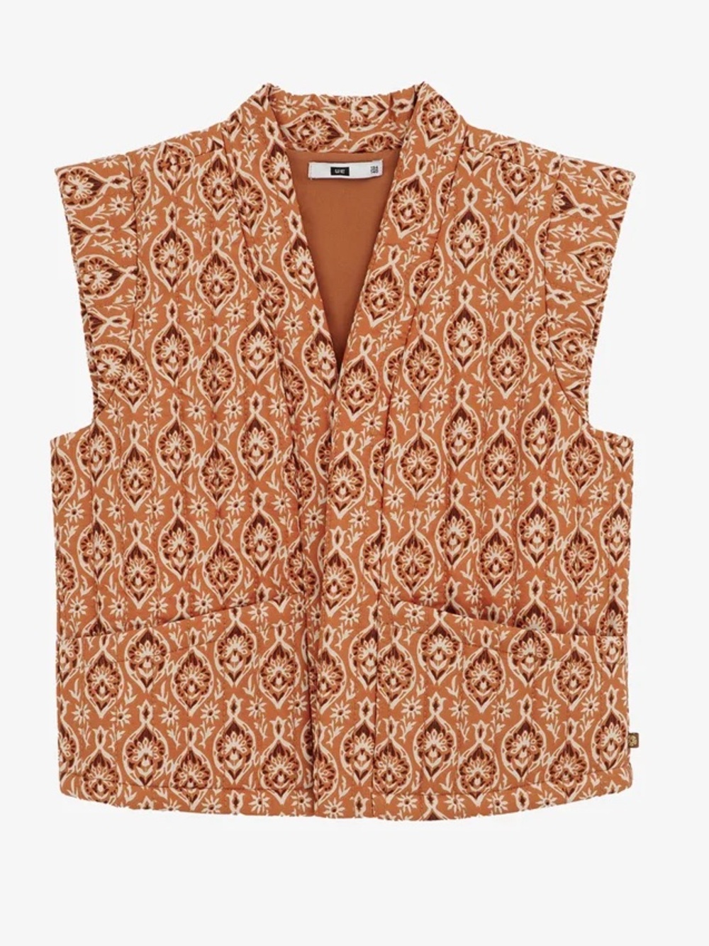 WE Girls Orange Pattered Quilted Vest